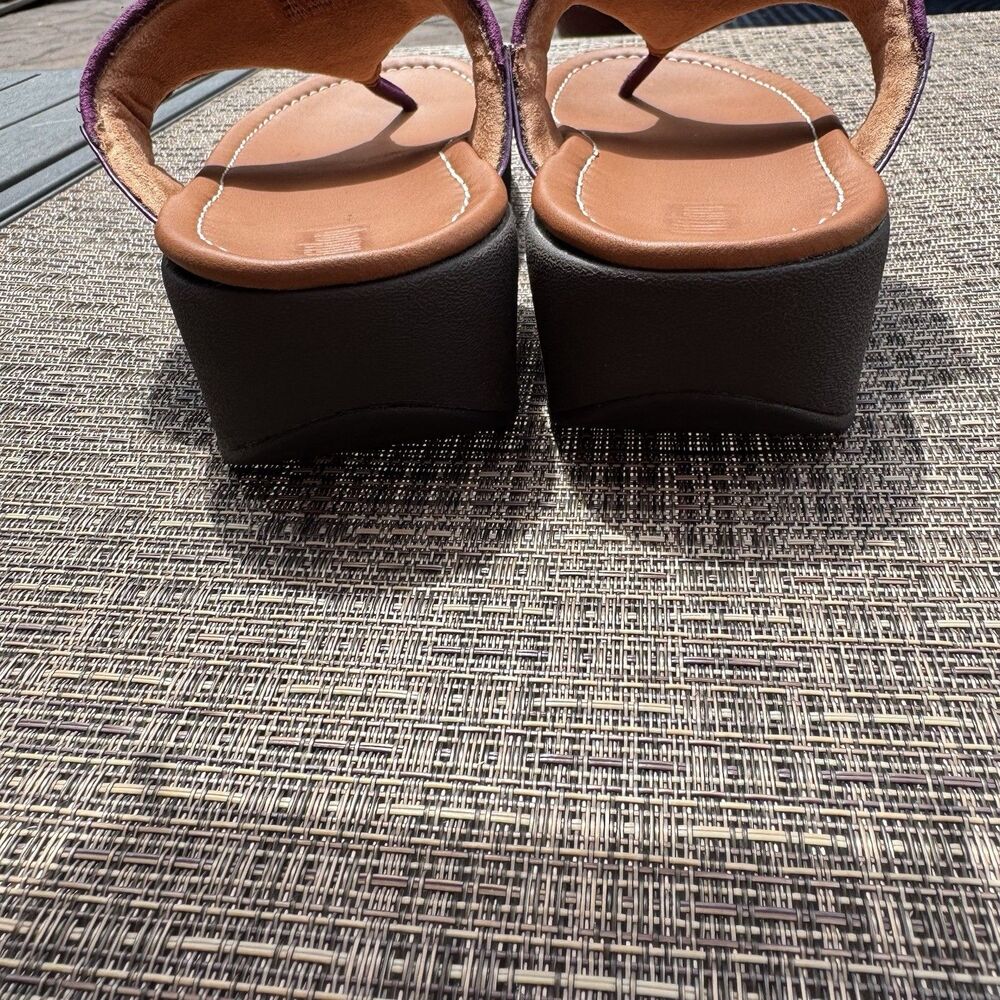 Fitflop Sandals Metallic Purple Wine Shimmer Womens Sz 10 - Picture 5 of 9